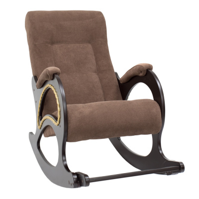 Кресло-качалка без лозы Неаполь Модель 10 (Венге-эмаль/Ткань Коричневый Verona Brown)