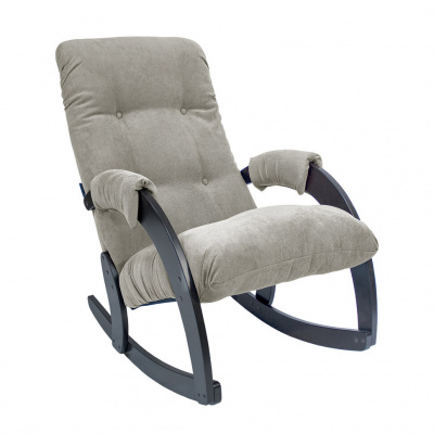 Кресло-качалка Неаполь Модель 11 (Венге-эмаль/Ткань Cветло-серый Verona Light Grey)